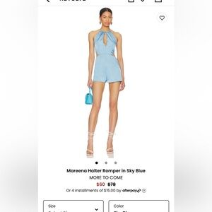Light blue Revolve romper, size small, worn once